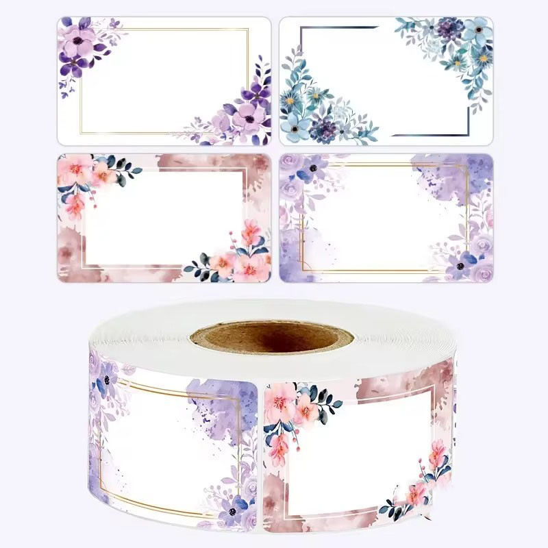 

50-250PCS New Flowers Name Lables Sunflowers Small Packaging Sticker Roll Pack Home Made Stickers Rolling Lables