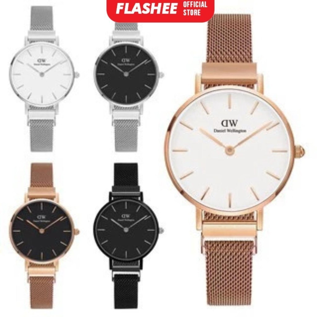 Jam Tangan Naila Analog Casual DW Stainless Steel Jam Tangan Wanita Rantai