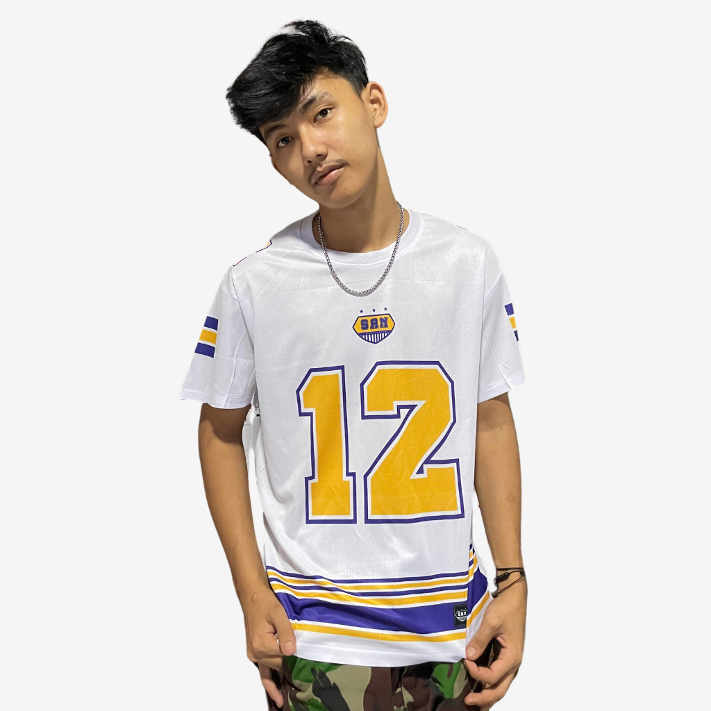 QZR - Kaos Jersey Oversize Pria Vintage Retro