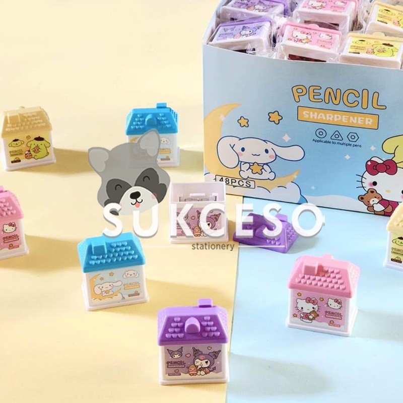 

Serutan Rautan 2 Lubang 002 Motif Sanrio Sharpener Bentuk Rumah