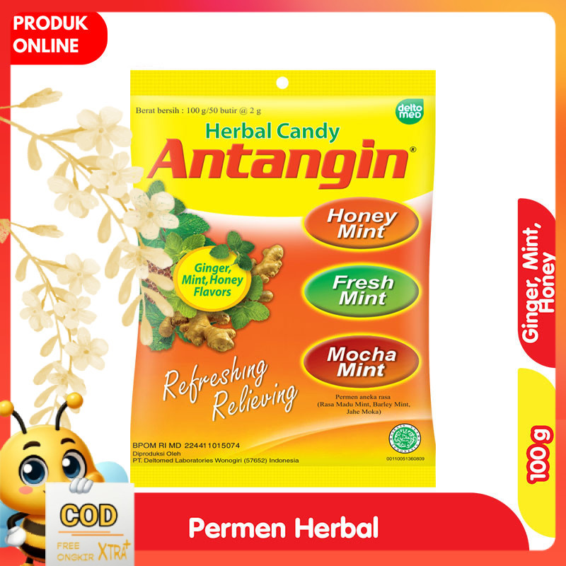 

Antangin Herbal Permen Rasa Jahe, Mint, Madu Bag 100 g