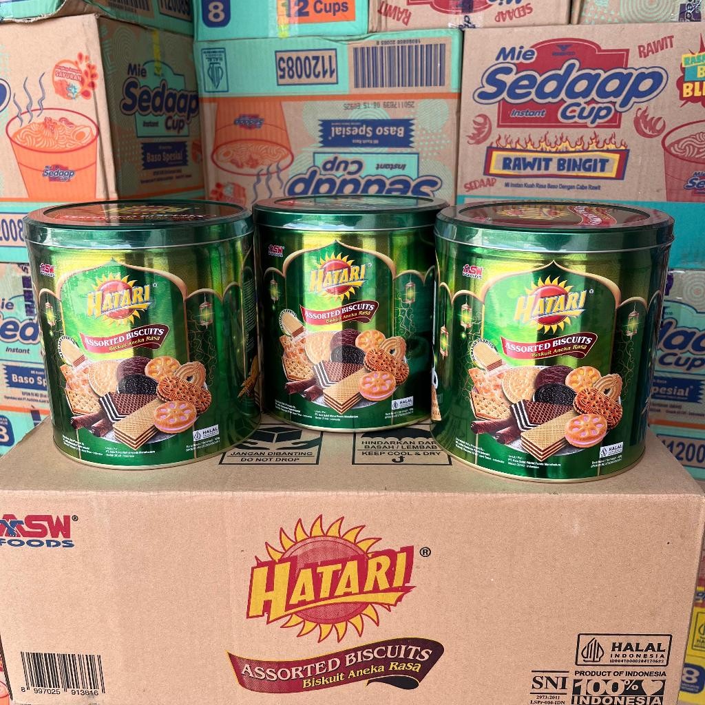 

hatari asorted 300 gram 1 dus isi 6 kaleng pusat grosir jajan hari raya