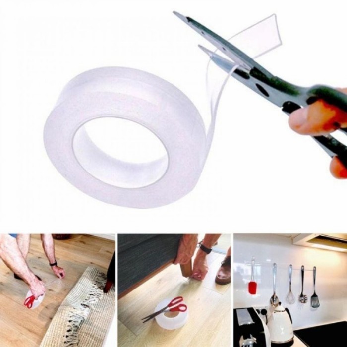 

*TERLARIS* NAno Double Tape/ Double Tape/ Selotip Isolasi Bening Multifungsi 1meter COD