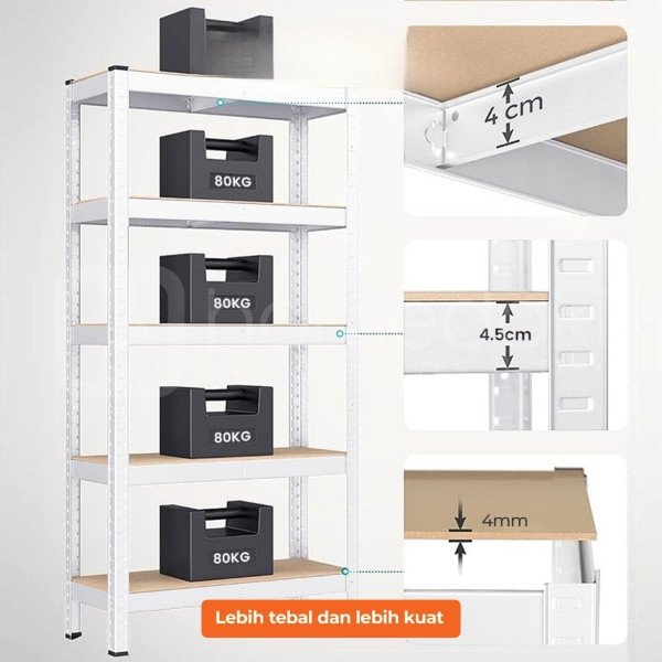 EYOF  Rak besi 5 susun Rak gudang Serbaa