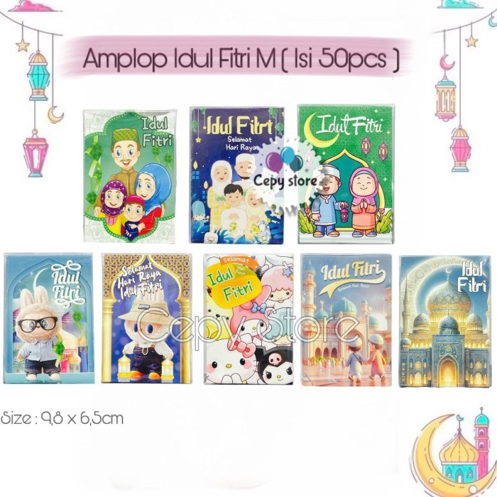 

[50Lembar] Amplop Lebaran Idul Fitri / Angpao Lebaran Box Mika Size M