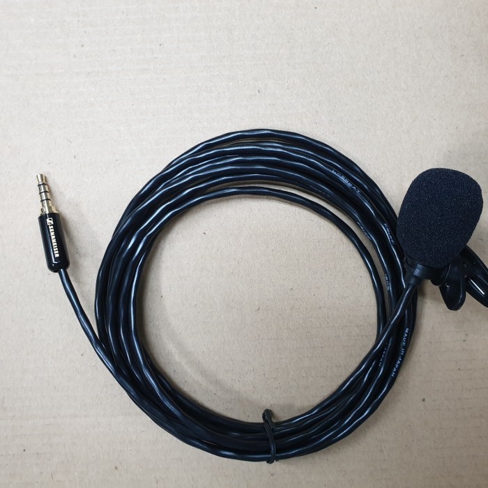 kabel mic clip on input ke HP panjang 5 meter