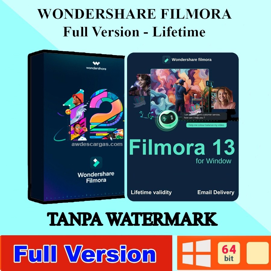 FILMORA 12 - 13 TANPA WATERMARK - FULL VERSION PERMANENT / WIND X64