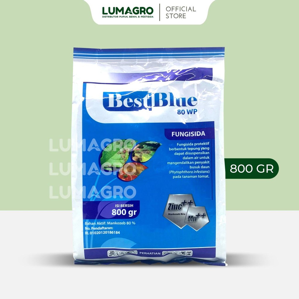 Fungisida Best Blue 80WP 800gr Mankozeb Mengendalikan Busuk Daun