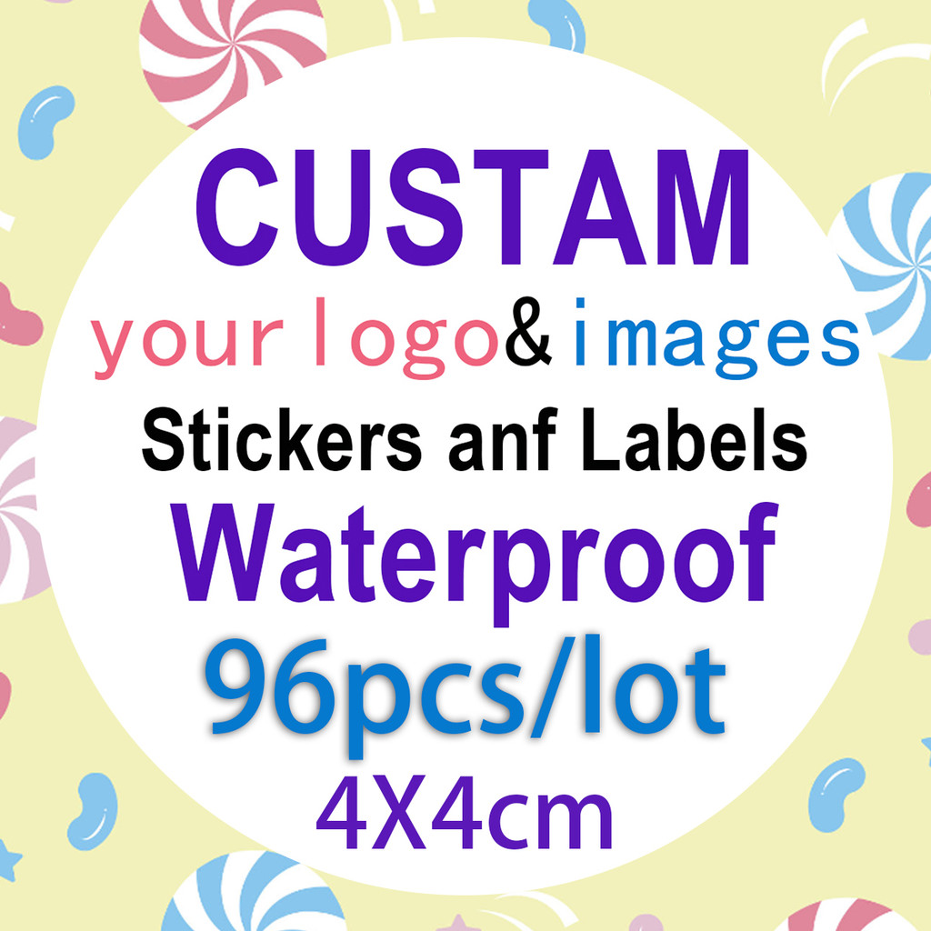 

4cm-96pcs Custom stickers and company logo personalized labels, waterproof and design your own labels, birthday wedding stickers