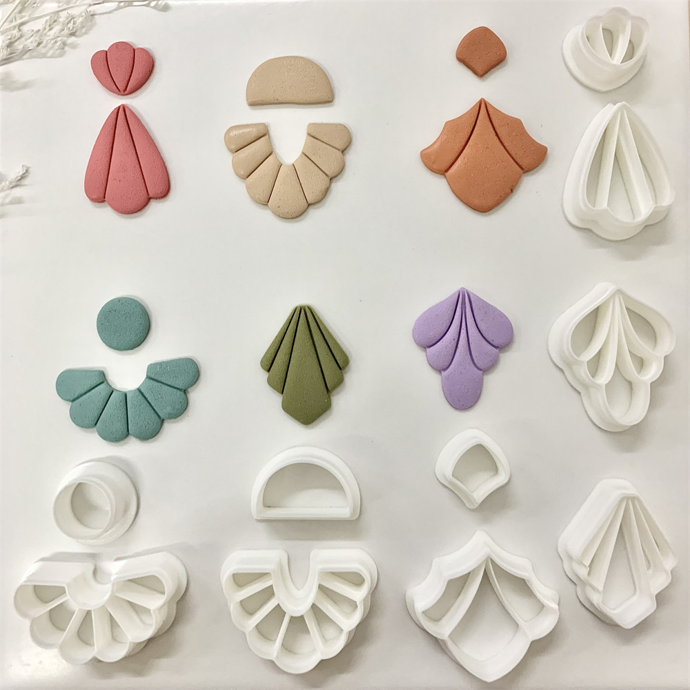 

Soft Earrings Polymer Clay Cutters Hollow Geometric Pattern Pottery Clay Molds DIY Ceramic Earrings Jewelry Pendants Clay Tools