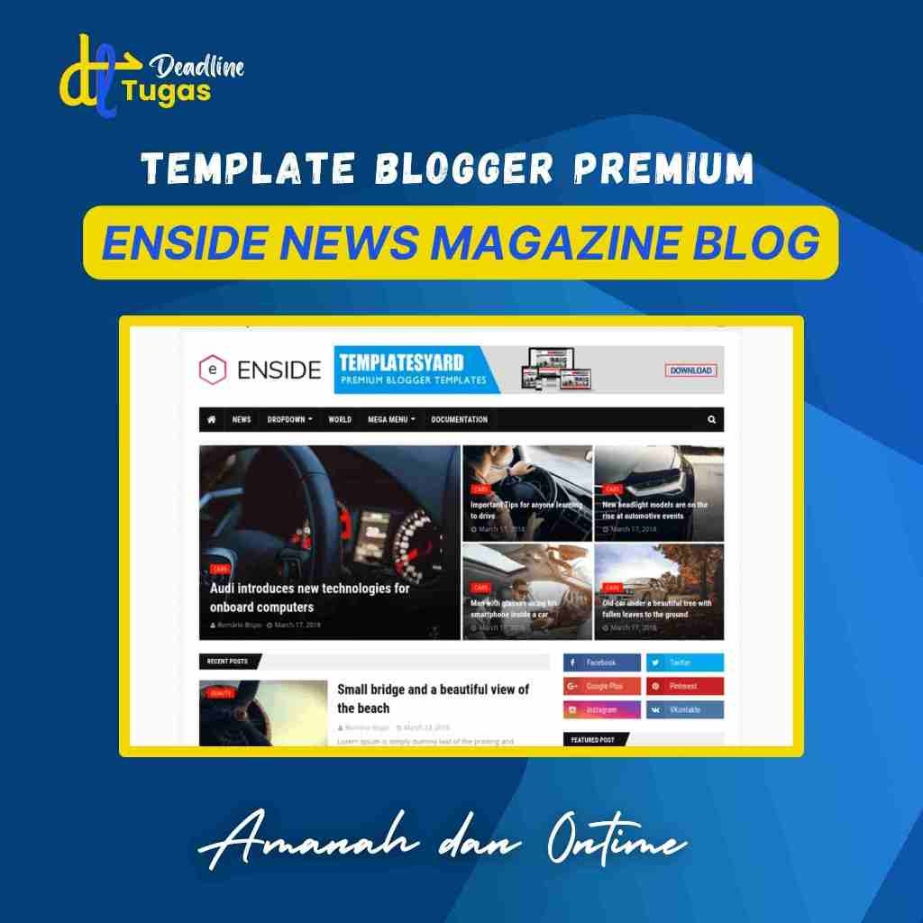 Template Blogger Premium Enside News Magazine Blog