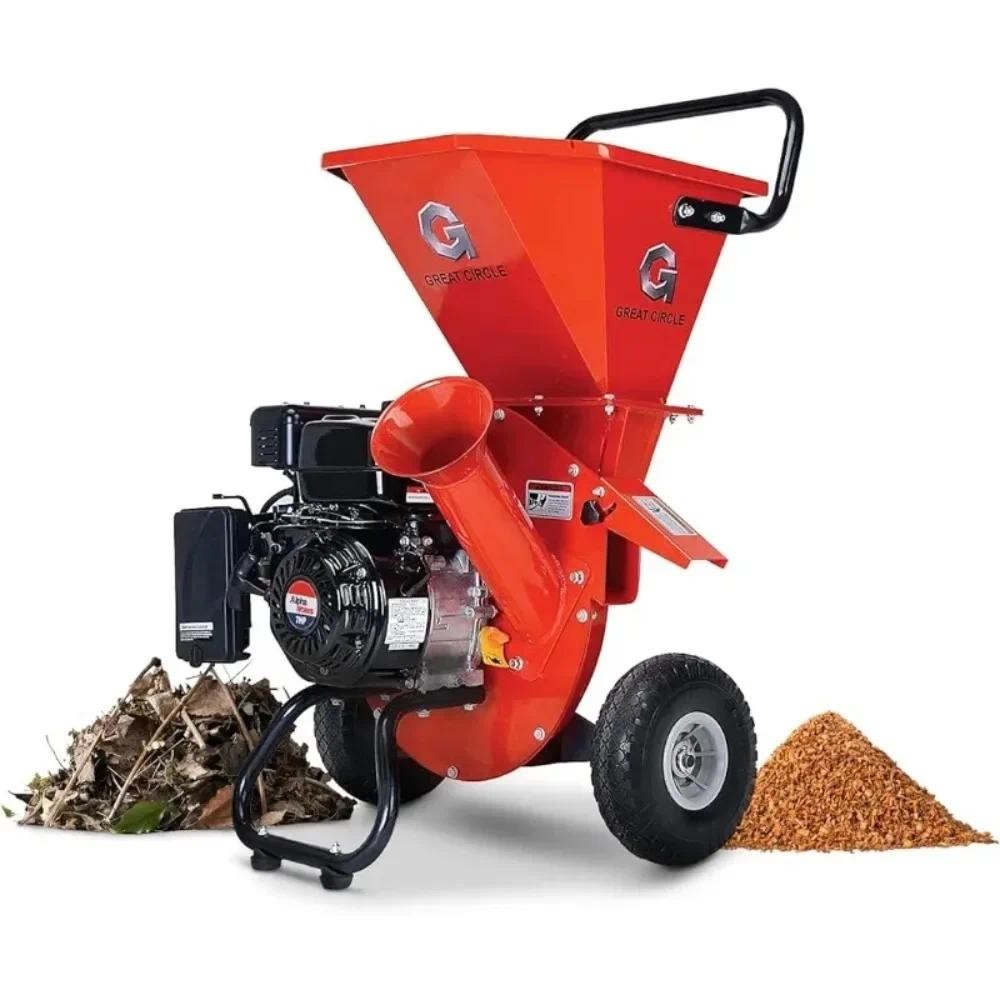 Wood Chipper Shredder Mulcher Heavy Duty Gas Powered 3 in 1 Multi-Function 3" Inch for Forestry Gard
