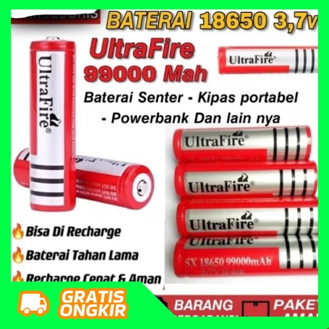 Baterai 18650 / Baterai Senter / Baterai Mini Fan