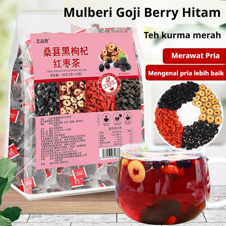 

⚡Barang spot+Kirim dalam 24 jam⚡【PENYUBUR KULIT DAN MELINDUNGI HATI】Black Wolfberry Mulberry Red Date Tea/Wolfberry Kombinasi Teh Bunga Dan Buah/Teh Murbei Rose Wolfberry/teh kesehatan/Begadang Teh Memperbaiki Warna Kulit/Teh Pelindung Hati