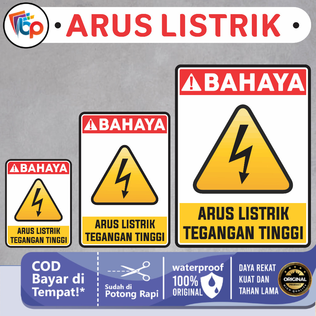 

Stiker Bahaya Arus Listrik Tegangan Tinggi Laminasi Glossy