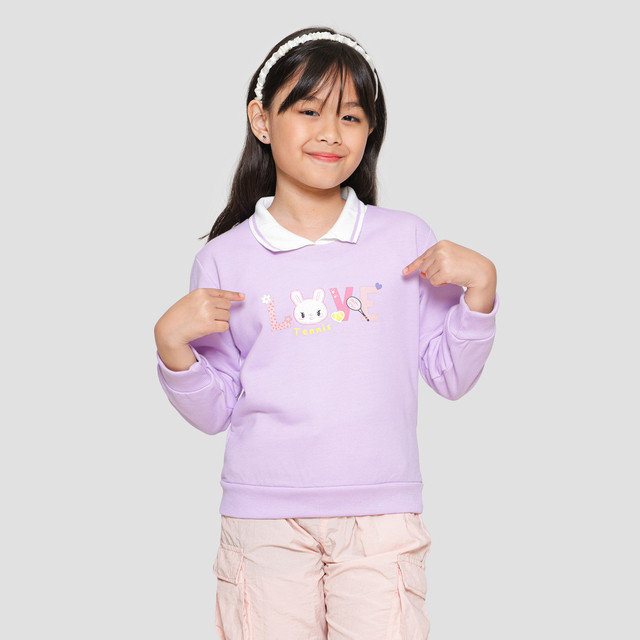 Little M Collar Aplikasi Love Sweater Anak Perempuan 121719981