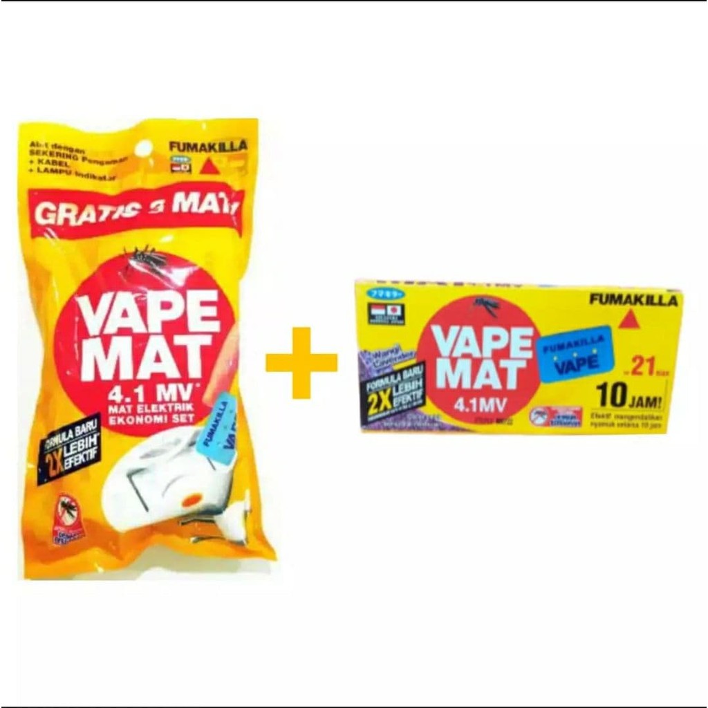 Promo Hemat Fumakilla Vapee Mat elektrik Alat+Refill Mat isi 21 Obat Nyamuk elektrik  tanpa Asap Ori