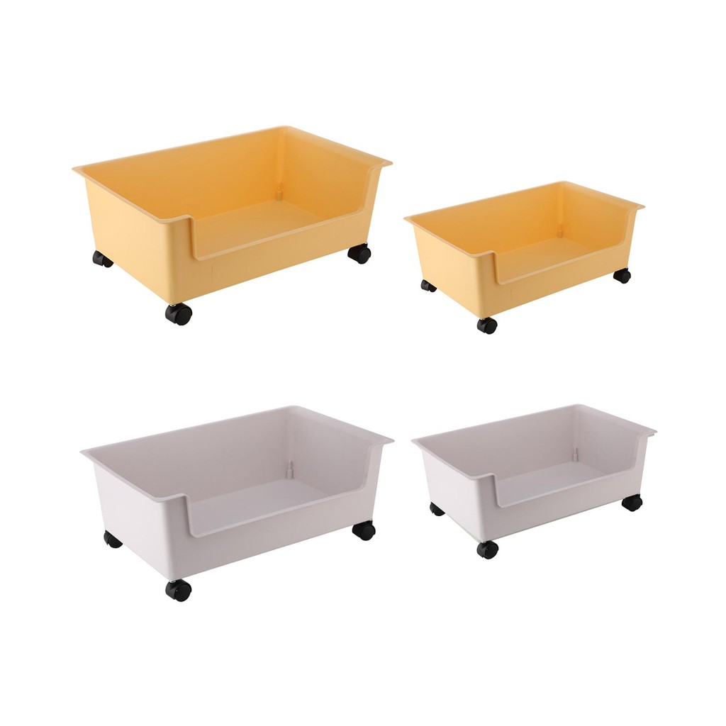 

File Box with Wheels Moving Removable Decorative Storage Container Toy Storage Bin for Dormitory Kids Room Shelves