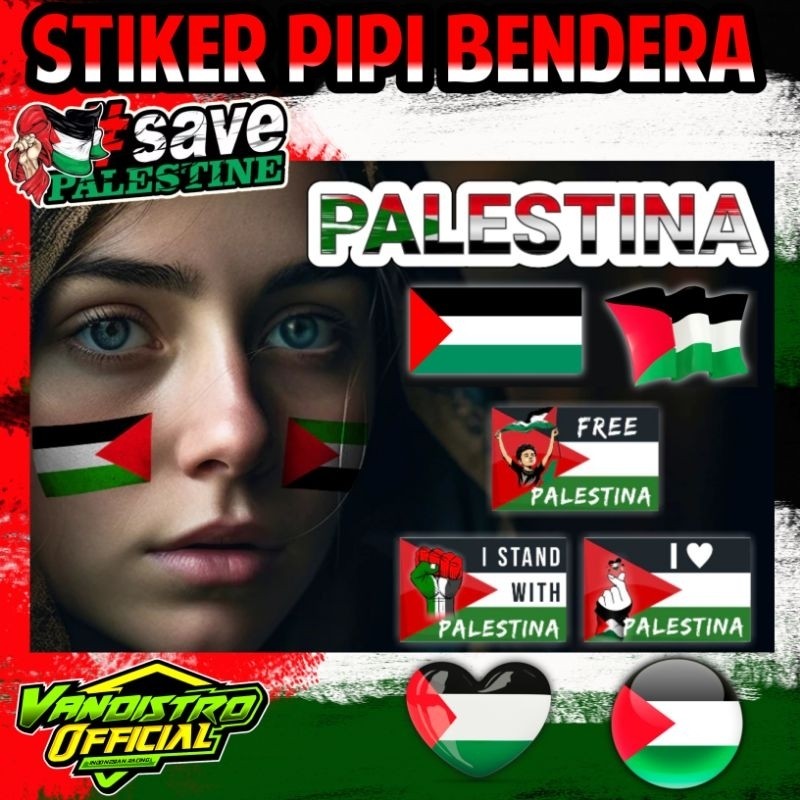 

Stiker Pipi Bendera Palestina / Stiker Palestina / Stiker Bendera / Stiker Save Palestina