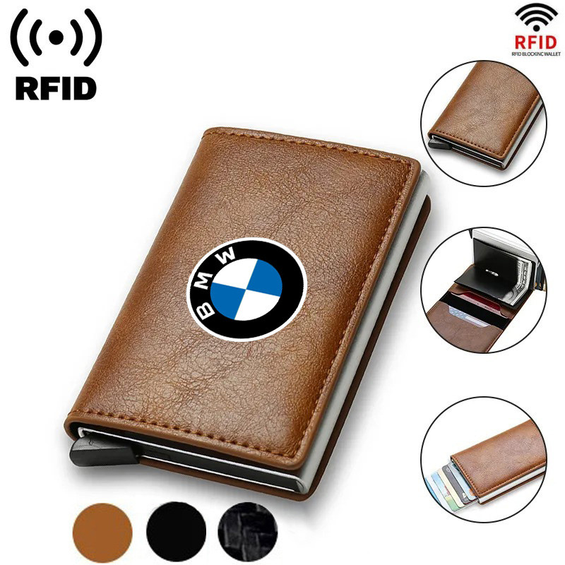 

Rfid Credit Card Holder Men Wallets Bank Cardholder Leather Wallets For Bmw 3 E46 G20 E90 E60 F10 F20 F30 E39 M car accessories
