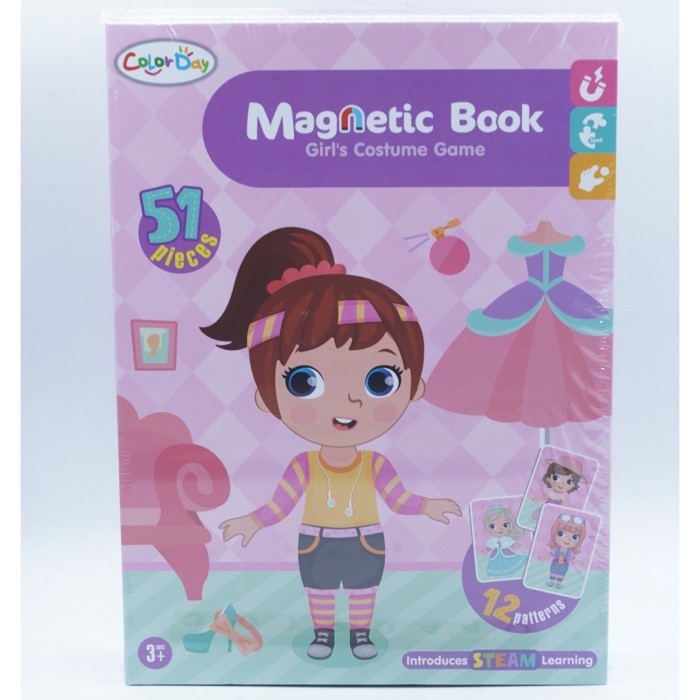 KORI Girls Costume Game - STEAM Learning Series Magnetic Collage Book Buku Magnet Aktivitas Anak Mai
