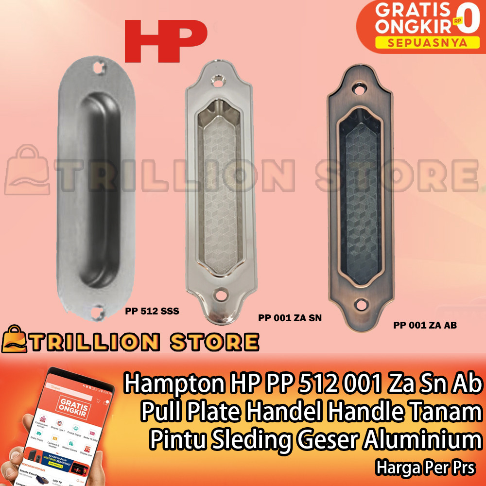 Hampton HP PP 512 001 Za Sn Ab Pull Plate Handel Handle Tanam Pintu Sleding Sliding Geser Laci Lemar