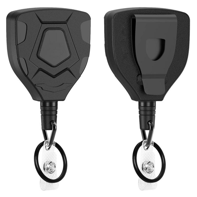 

Retractable Keychain ID Badge Reel Heavy Duty Carabiner Clip Outdoor Accessories Thick Steel Wire Rope For Camping Backpacking
