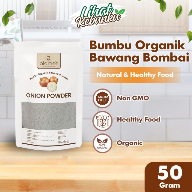 

ALAMEE Bawang Bombay Bubuk Onion Powder Bumbu Bombai Dapur Organik Murni Asli Tanpa Campuran 50 Gram LIHAT KEBUNKU