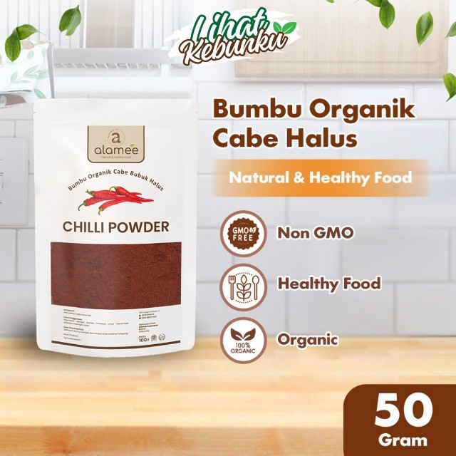 

ALAMEE Cabe Bubuk Halus Bumbu Dapur Organik Chilli Powder Chili Cabai Asli Tanpa Campuran 50 Gram LIHAT KEBUNKU