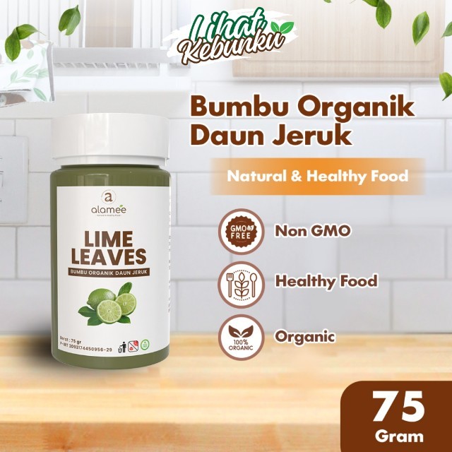 

ALAMEE Daun Jeruk Bubuk Lime Powder Bumbu Dapur Instan Organik Murni Asli Tanpa Campuran Tabur 75g LIHAT KEBUNKU