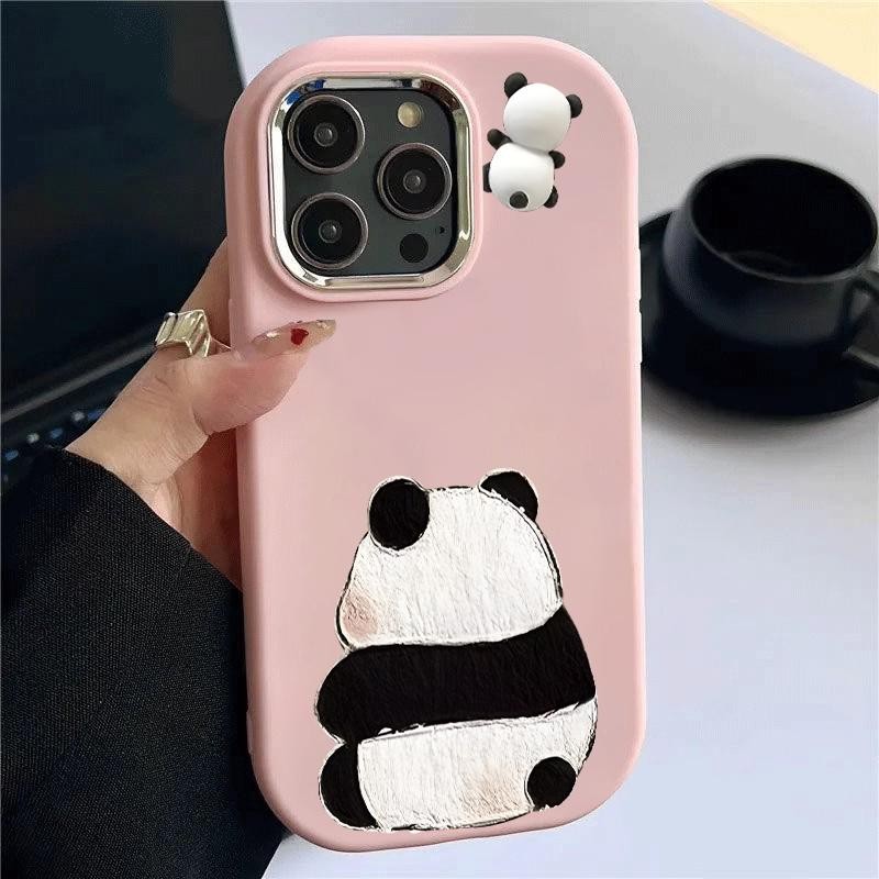 Casing For Samsung A32 5G A34 M32 Oval Plating Lens Cartoon Panda Kesing Hp Murah