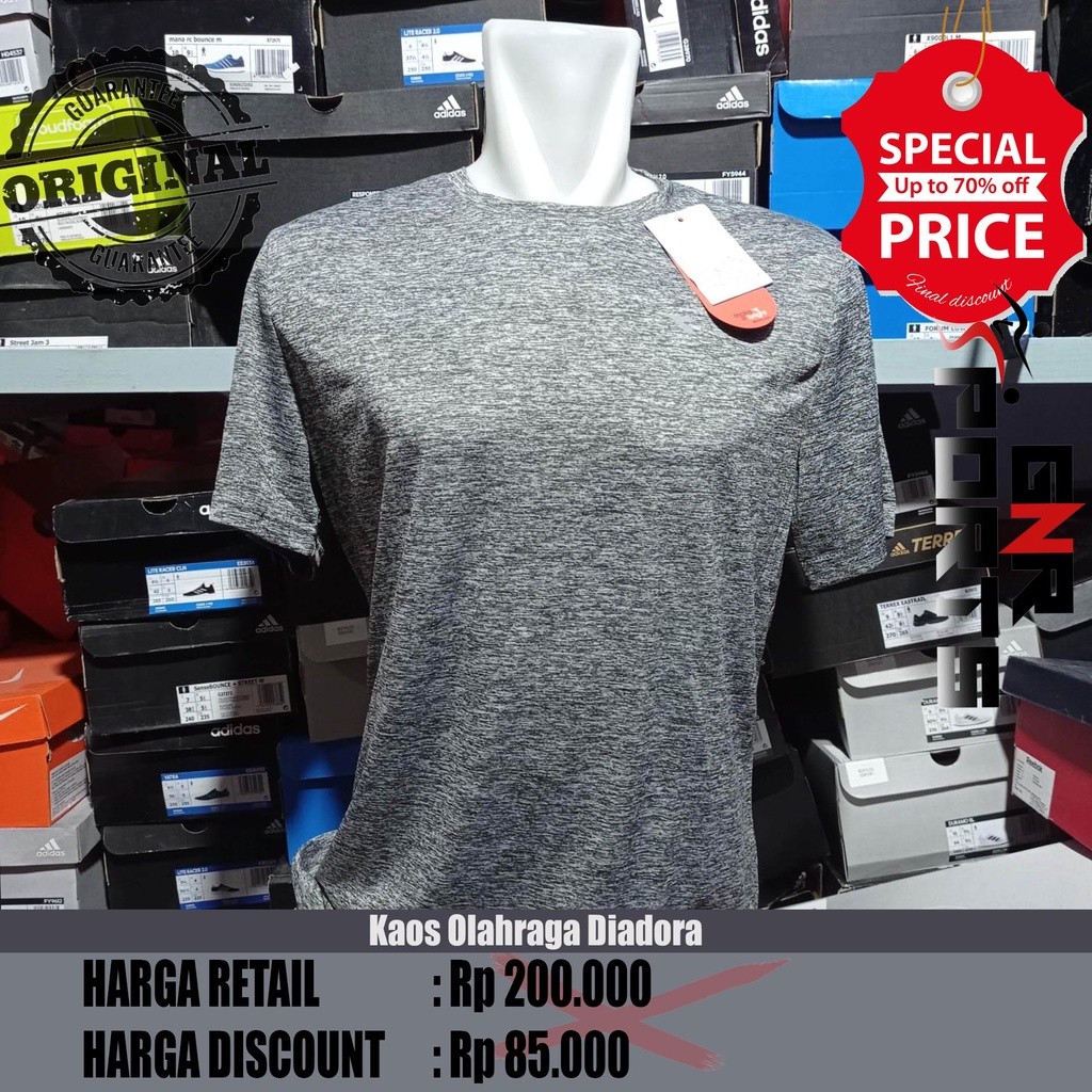 Kaos T Shirt Baju Olahraga Diadora Pria  Ukuran M Sport Station sale Original 100%