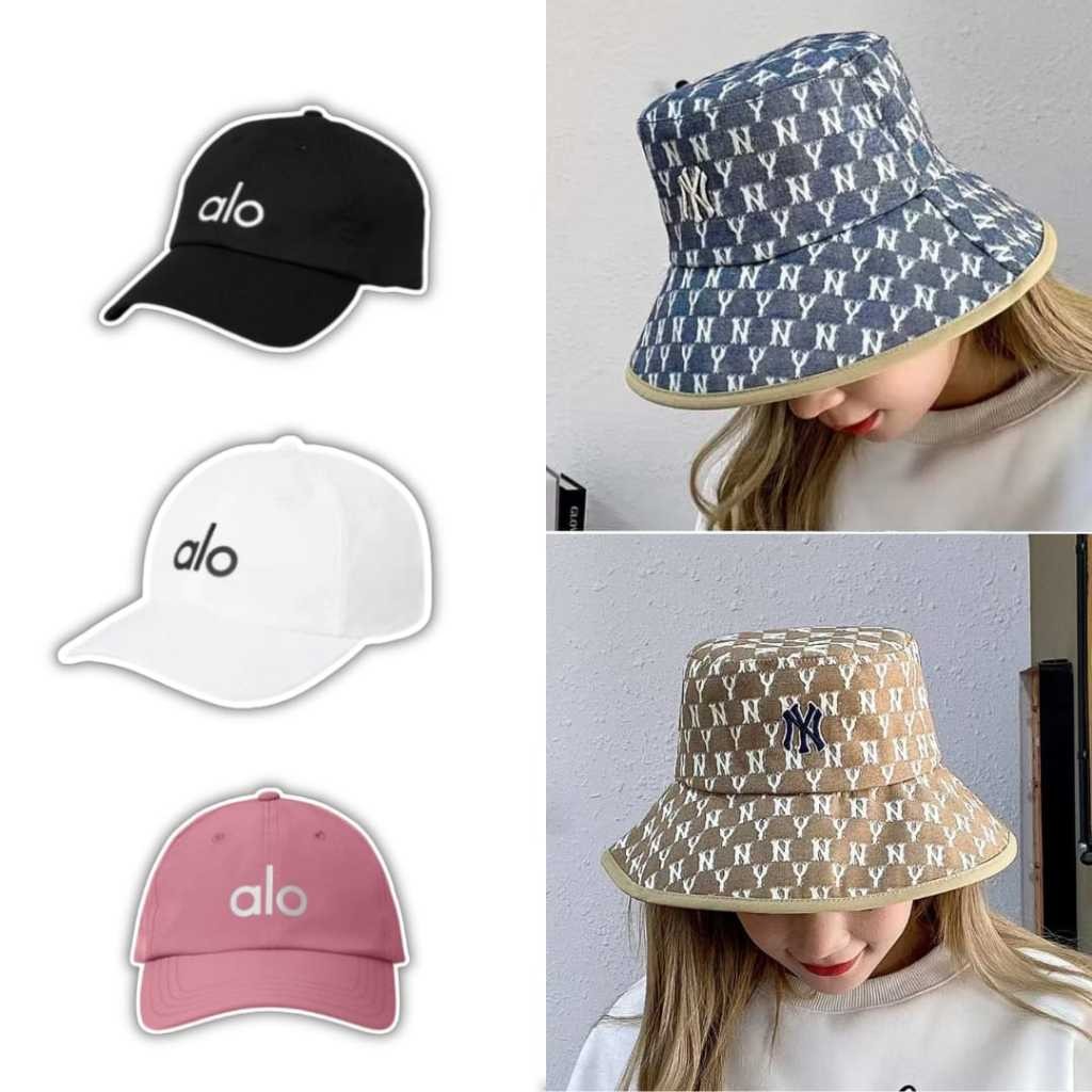 Topi Baseball M*LB Kanvas Logo Korean Jisoo Hat Monogram NY Bucket Hat