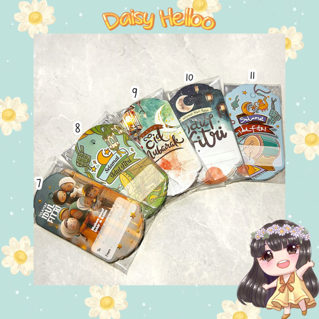 Hang Tag Lebaran isi 25 pcs Idul Fitri Islamic Aesthetic Kartu Ucapan Hangtag Hari Raya Eid Mubarak 