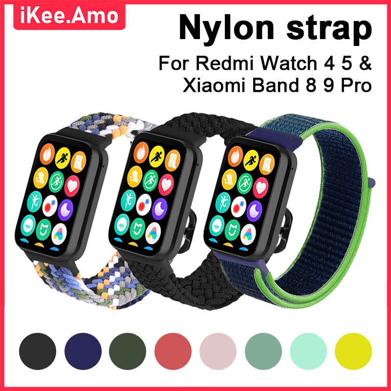 Braided Solo Loop Strap for Xiaomi Mi Band 8 9 Pro Replacement Bracelet for Redmi Watch 4 5 6 Nylon 