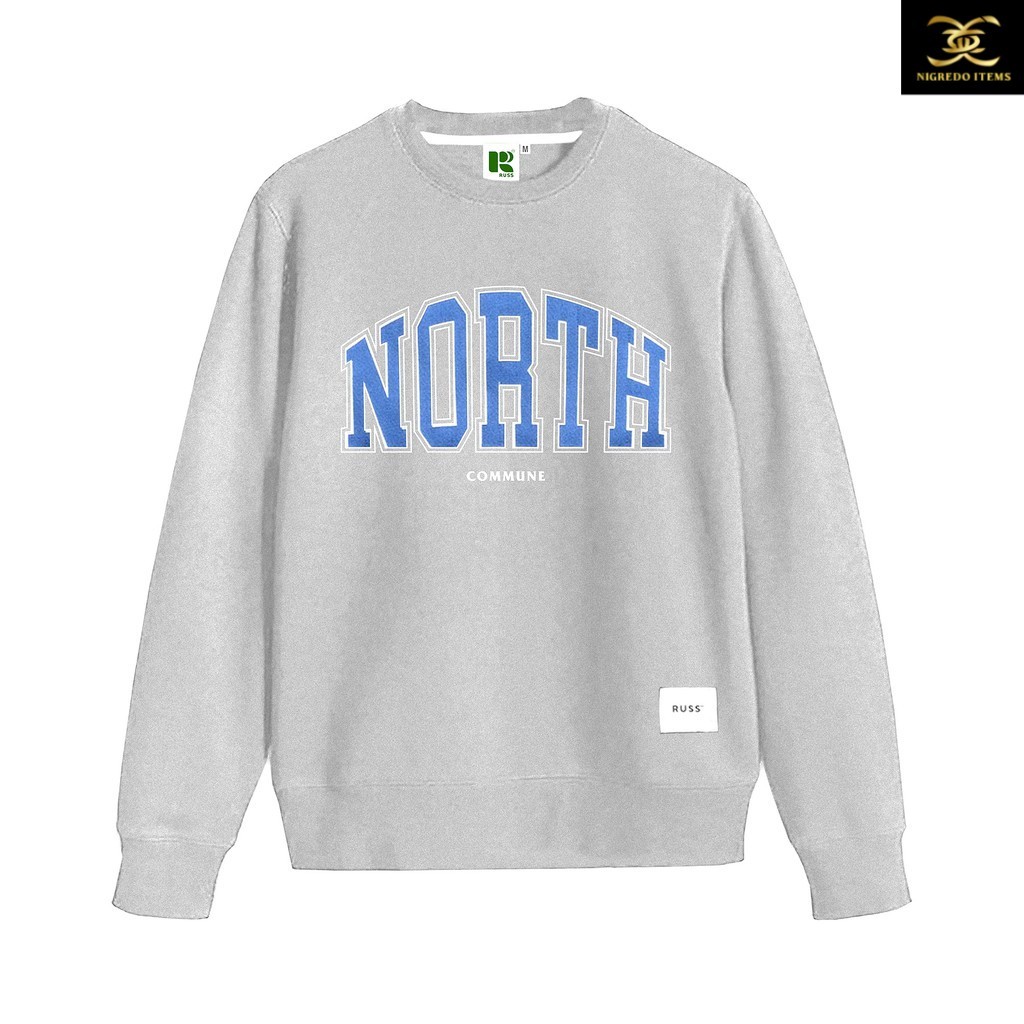 Russ Sweater Crewneck Pria North Misty ( Up To Big Size )