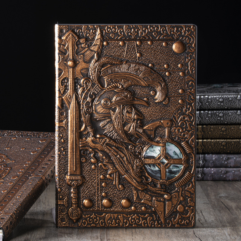 

A5 Hardcover Notebook Vintage Legend Character Embossed Diary PU Notepad Travel Planner Journals Office School Stationery