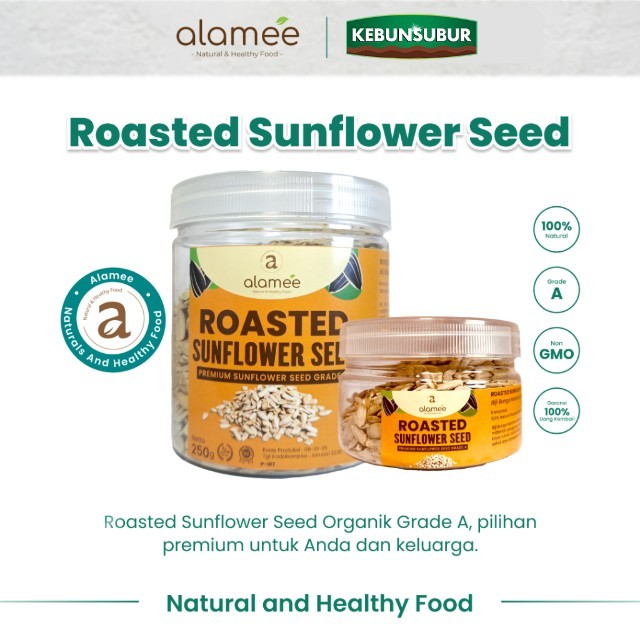 

ALAMEE Roasted Sunflower Seed Biji Bunga Matahari Kupas Oven Biji Kuaci Panggang PREMIUM 250gr 125gr kebunsubur kebunsubur