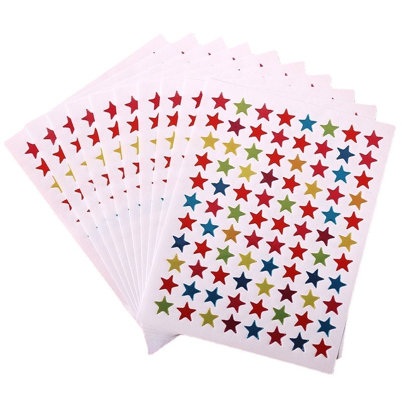 

(1 Pack = 10 Sheets = 880pcs) Classic Stationery Stickers Self-Adhesive Stars Stickers Label for Rewarding Kids Students
