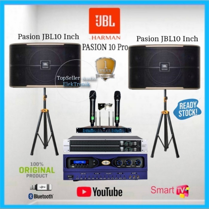DISKON Set Paket Speaker Karaoke Terbaik JBL Pasion10 Inch Amplifier Digital