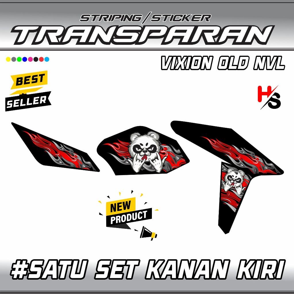 STIKER STICKER STRIPING TRANSPARAN YAMAHA VIXION OLD NVL MOTIF VARIASI TERBARU ART VARIASI SIMPLE A1