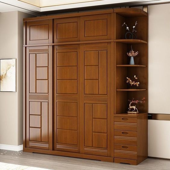 Lemari Pakaian Minimalis Susun Kayu Jati / Lemari Pakaian Costum Jati