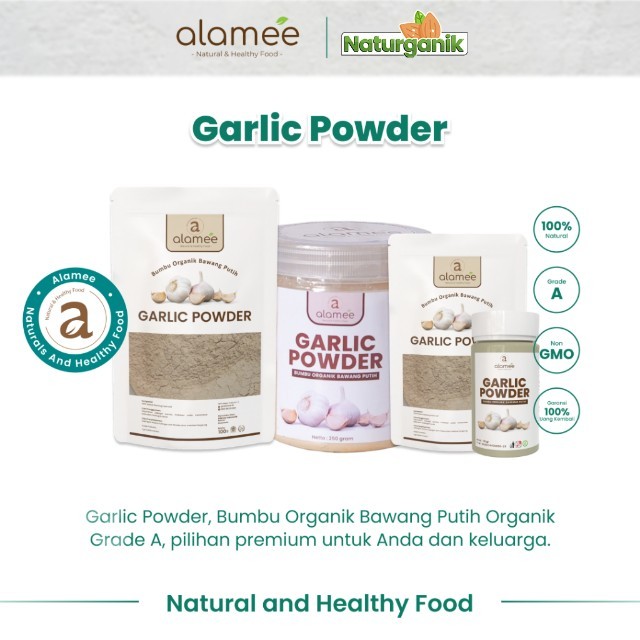 

ALAMEE Bawang Putih Bubuk Ground Garlic Powder Bumbu Dapur Organik Instan Murni Asli Seasoning Naturganik