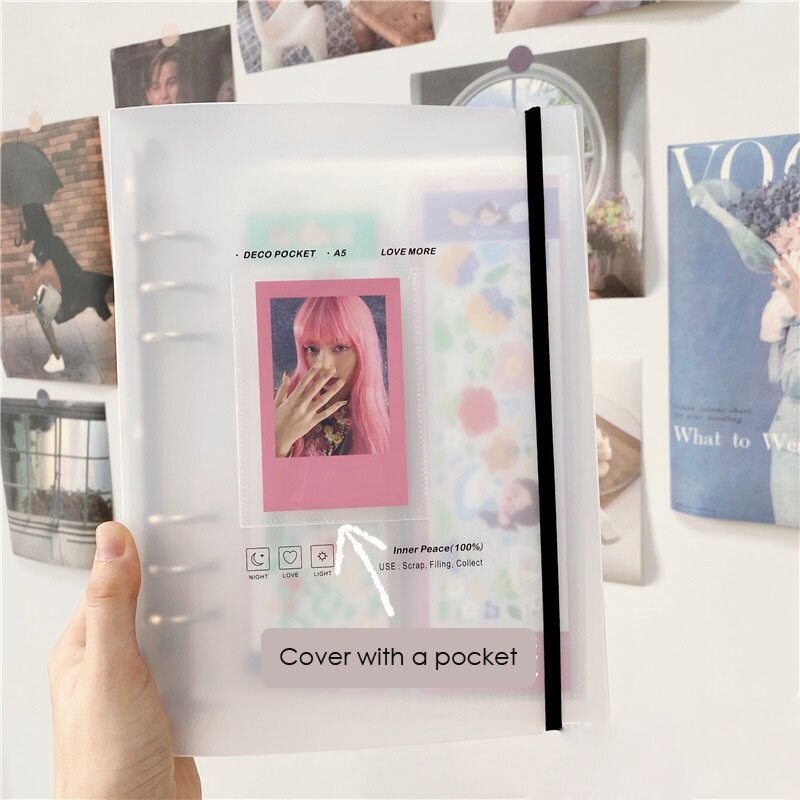 

A5 Binder Ring Collect Book Korea Idol Photo Organizer Journal Diary Agenda Planner Bullet Cover School Stationery