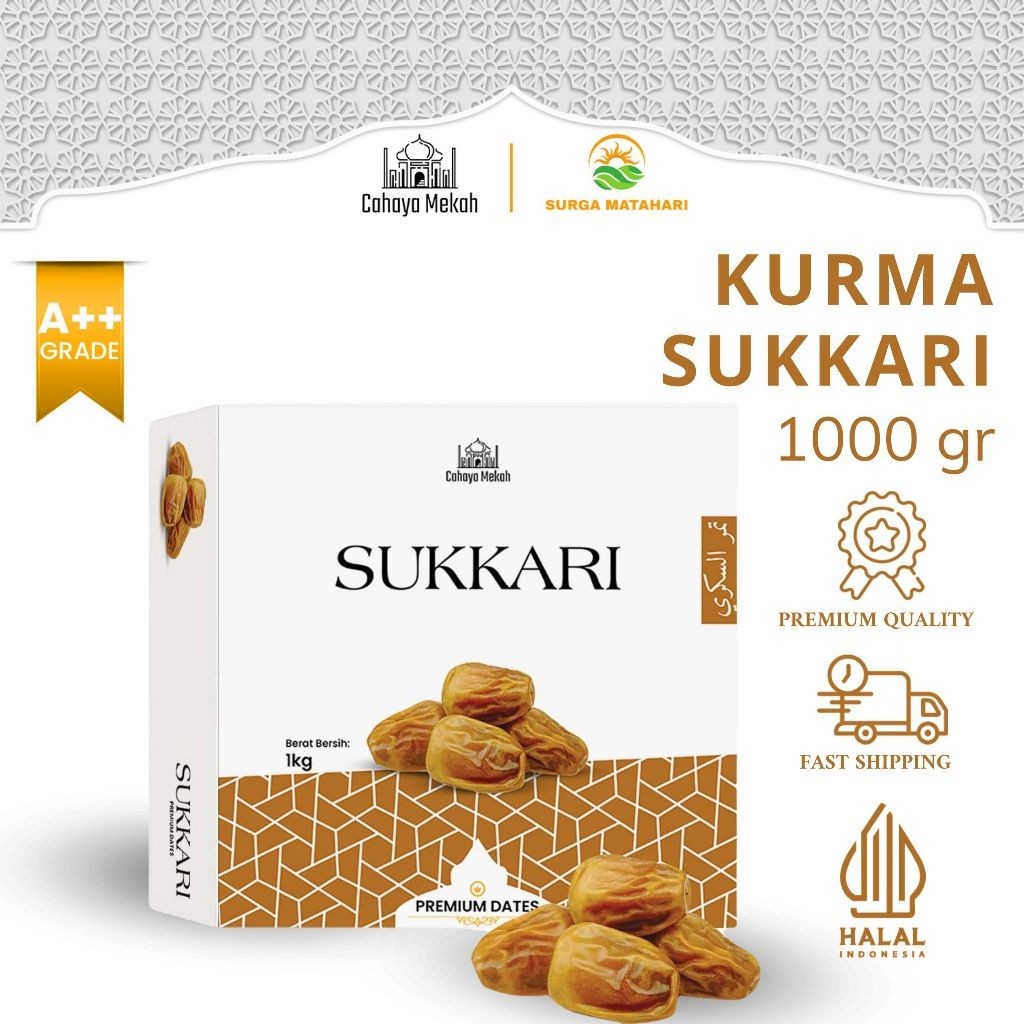 

Cahaya Mekah Kurma Sukkari 1kg Premium Original High Quality