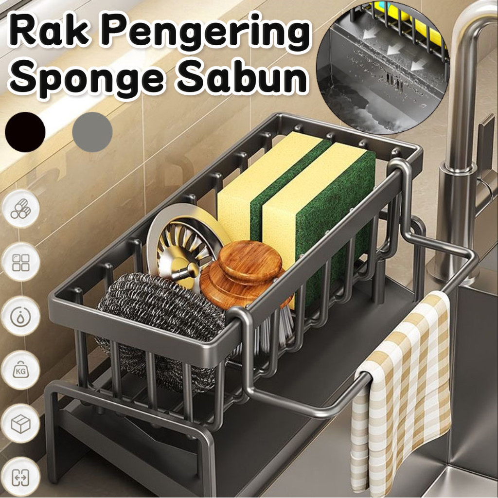 Rak Pengering Sponge Sabun / Rak Dinding Wastafel Multifungsi Plastik / Rak Cuci Piring Plastik