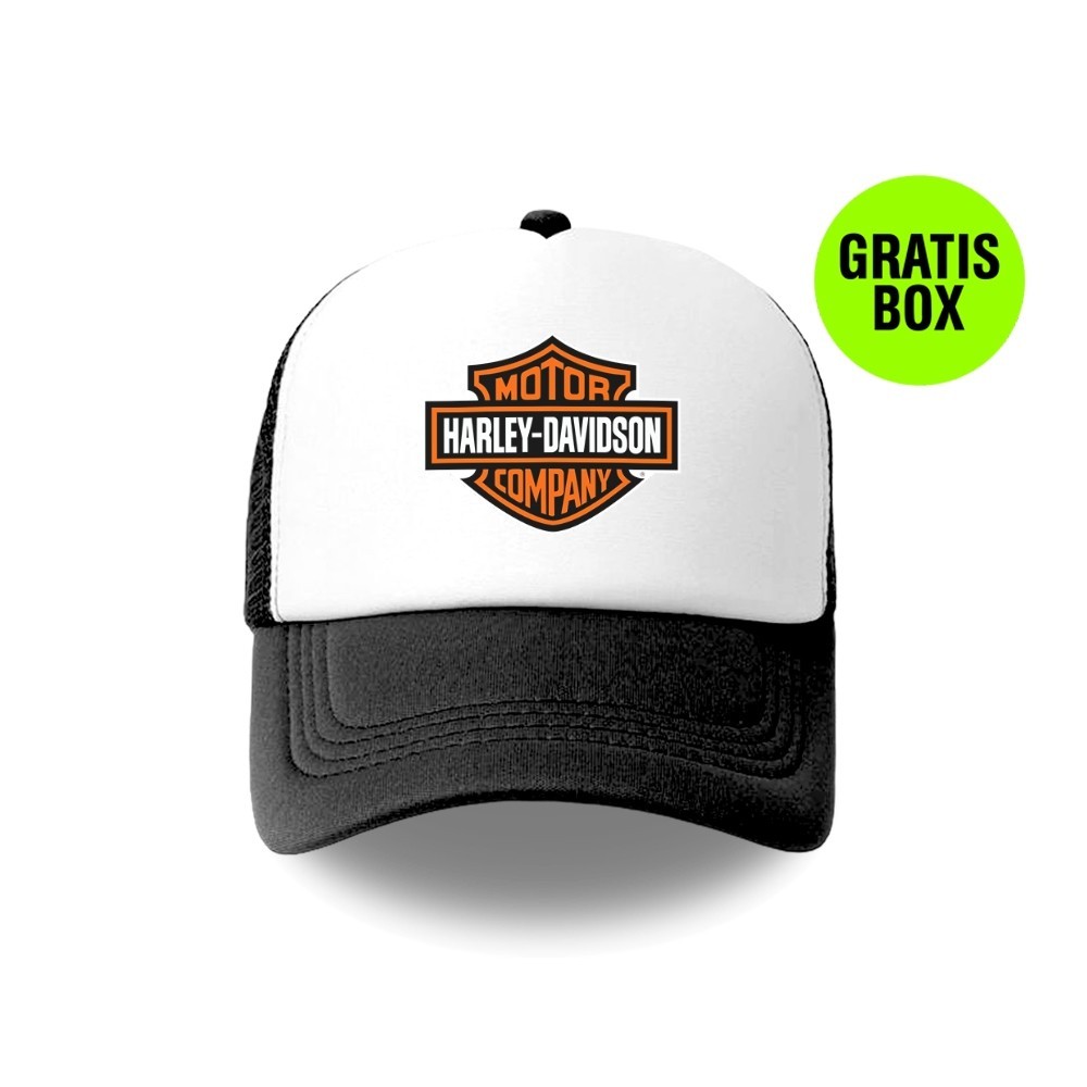 Topi Trucker | Topi Jaring | Snapback Caps Motor Klasik Vintage harley davidson  | Aksesoris Hobby M