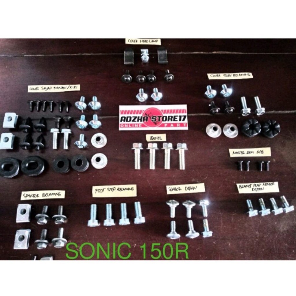 baut fullset body honda sonic 150R/baut lengkap honda sonic 150R