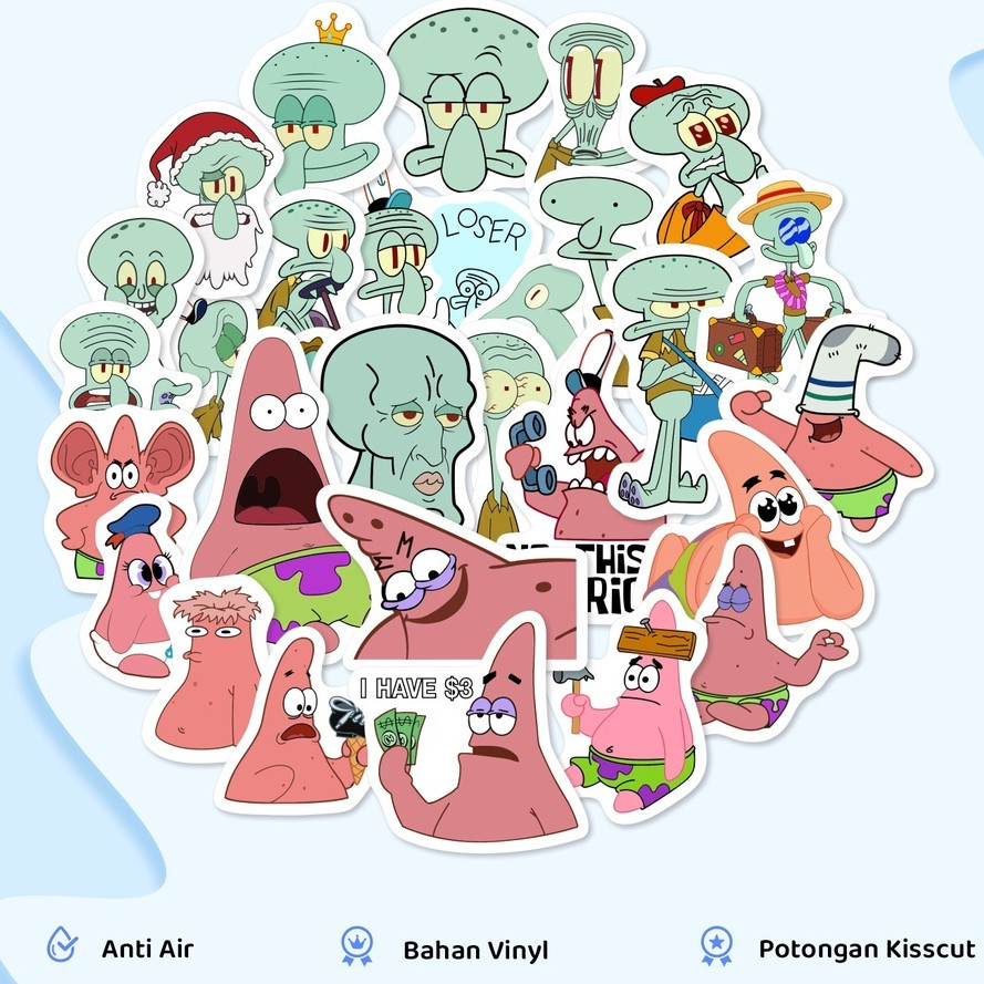 

70pcs Sticker Spongebob Squarepants Sticker Aesthetic Case HP Laptop lemari lucu&keren