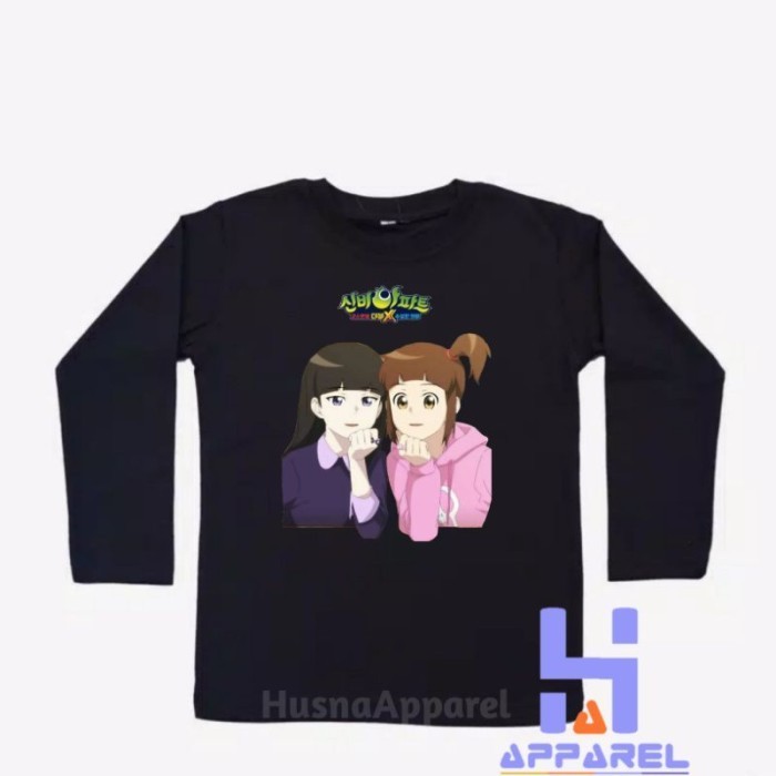 BAJU ANAK KAOS ANAK HARI KOO GAEUN LEE SHINBI HOUSE LENGAN PANJANG - Hitam, S